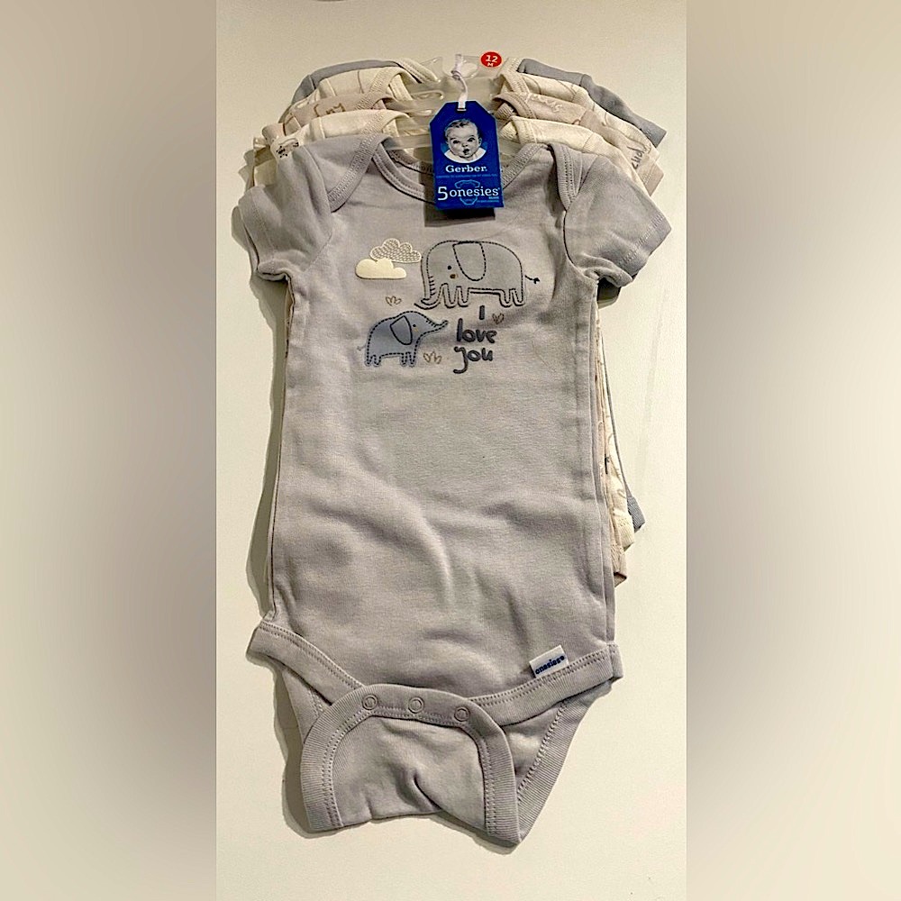 NEW 5-Pack Baby Short Sleeve Onesies Bodysuits 12 mos